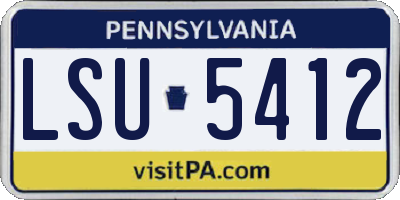 PA license plate LSU5412