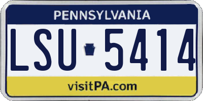 PA license plate LSU5414