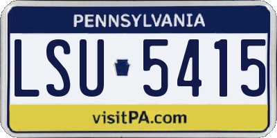 PA license plate LSU5415