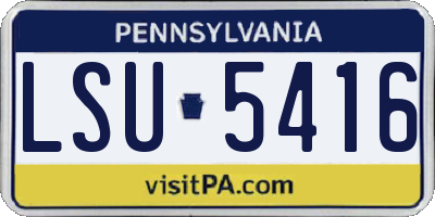 PA license plate LSU5416