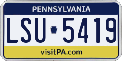 PA license plate LSU5419