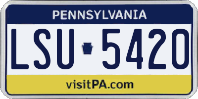 PA license plate LSU5420