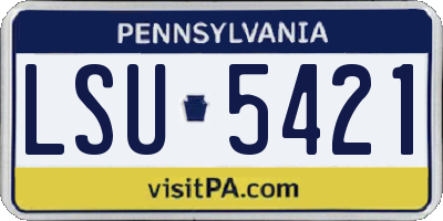 PA license plate LSU5421