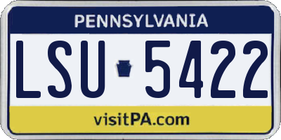 PA license plate LSU5422