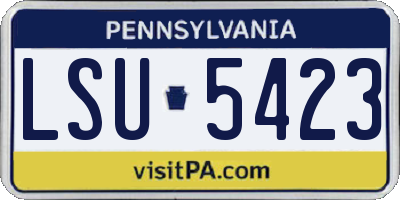PA license plate LSU5423