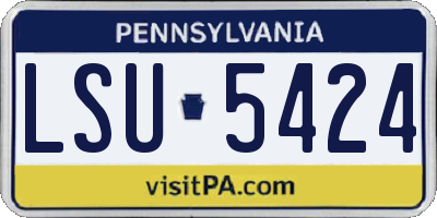PA license plate LSU5424