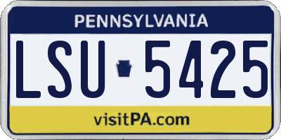 PA license plate LSU5425