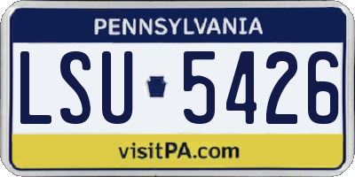 PA license plate LSU5426