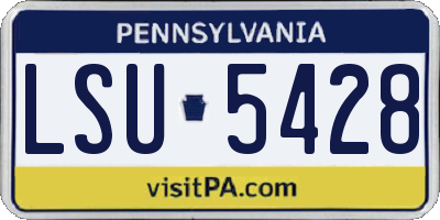 PA license plate LSU5428