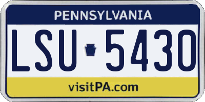PA license plate LSU5430