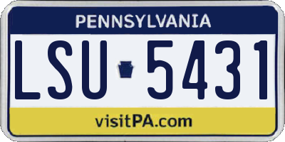 PA license plate LSU5431