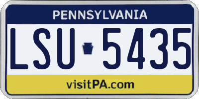 PA license plate LSU5435