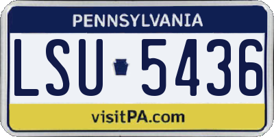 PA license plate LSU5436