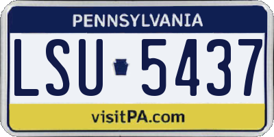 PA license plate LSU5437