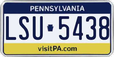 PA license plate LSU5438