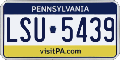 PA license plate LSU5439