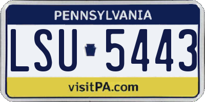 PA license plate LSU5443