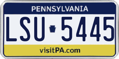 PA license plate LSU5445