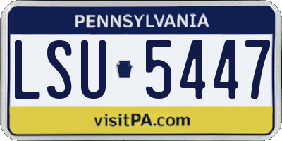 PA license plate LSU5447