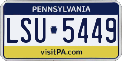 PA license plate LSU5449