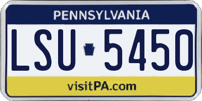 PA license plate LSU5450