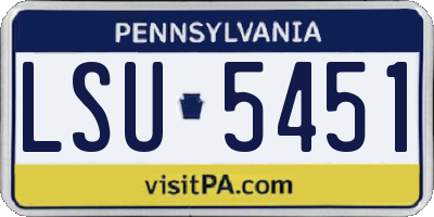 PA license plate LSU5451