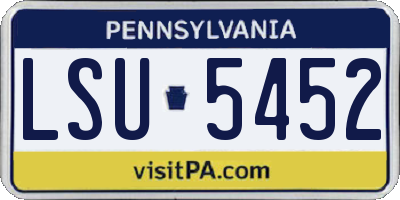 PA license plate LSU5452