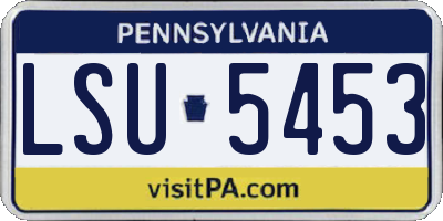 PA license plate LSU5453