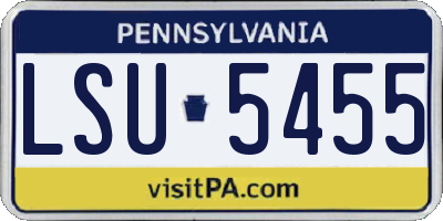 PA license plate LSU5455