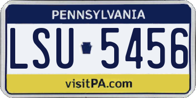 PA license plate LSU5456