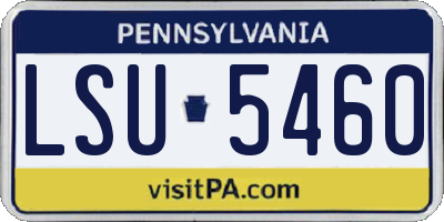 PA license plate LSU5460