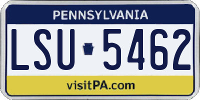 PA license plate LSU5462
