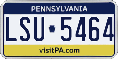 PA license plate LSU5464
