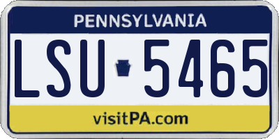 PA license plate LSU5465