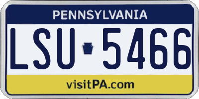 PA license plate LSU5466