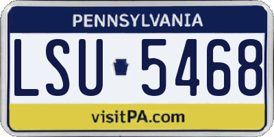 PA license plate LSU5468