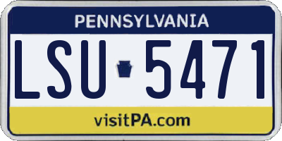 PA license plate LSU5471