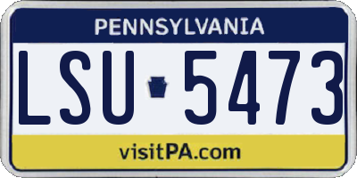 PA license plate LSU5473