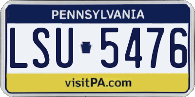 PA license plate LSU5476
