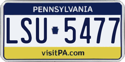 PA license plate LSU5477