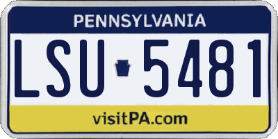 PA license plate LSU5481