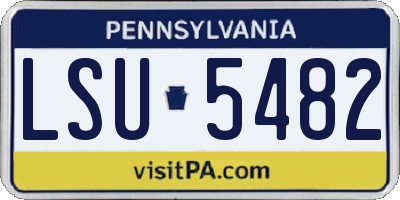 PA license plate LSU5482