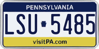 PA license plate LSU5485