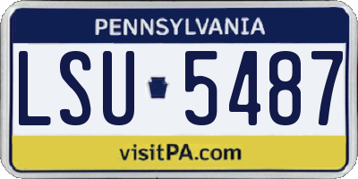 PA license plate LSU5487