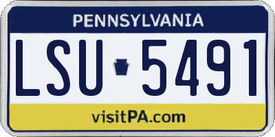 PA license plate LSU5491
