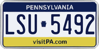 PA license plate LSU5492
