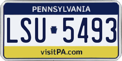PA license plate LSU5493