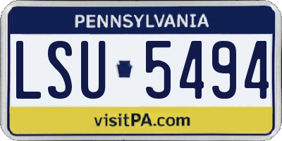 PA license plate LSU5494