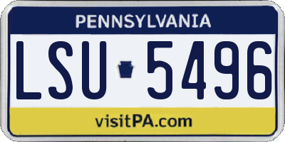 PA license plate LSU5496