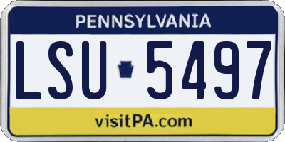PA license plate LSU5497